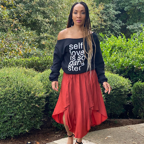 Self Love is so Gangster Off Shoulder Sweaters